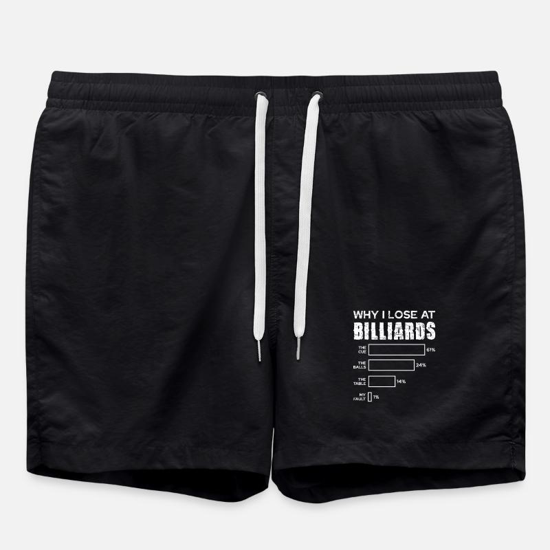 Why I lose at billiards - Swim Trunks - black