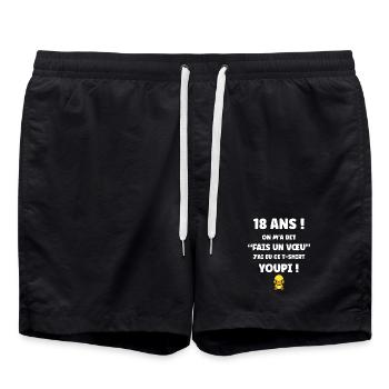 18-jähriges Wunsch-Entlein-T-Shirt - Badeshorts - Schwarz - Vorne - AI Model Male 185 light (185cm)