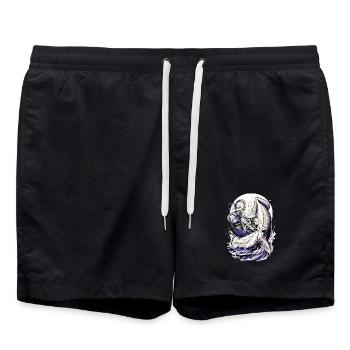 Japan Fisherman Kraken Fight – Ukiyo-e Squid - Swim Trunks - black - Front - AI Model Male 185 light (185cm)
