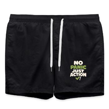 Calmness beats panic, lifestyle, - Swim Trunks - black - Front - AI Model Male 185 light (185cm)