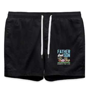 Vater Sohn Pflanzenliebhaber Gartenarbeit - Badeshorts - Schwarz - Vorne - AI Model Male 185 light (185cm)