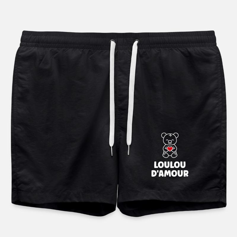 Ourson Coeur Rouge LOULOU - Short de bain - noir