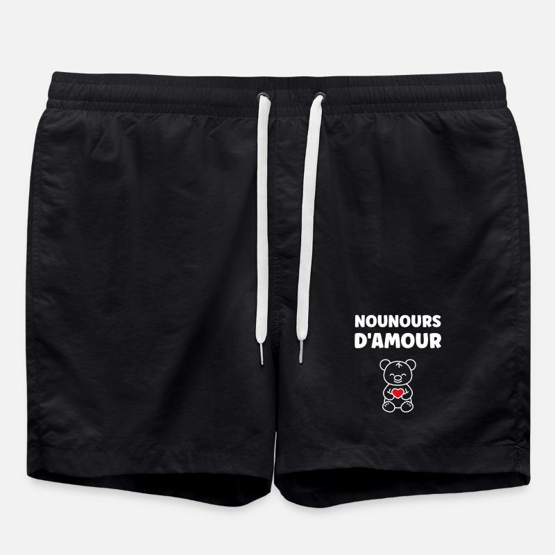 Nounours d'Amour Coeur Rouge - Short de bain - noir