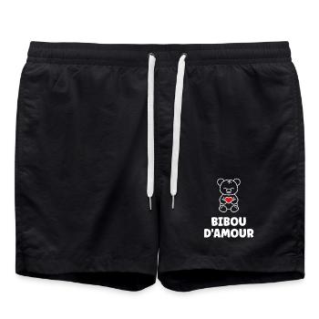 Bibou d'Amour Ourson Coeur - Short de bain - noir - Devant - AI Model Male 185 light (185cm)