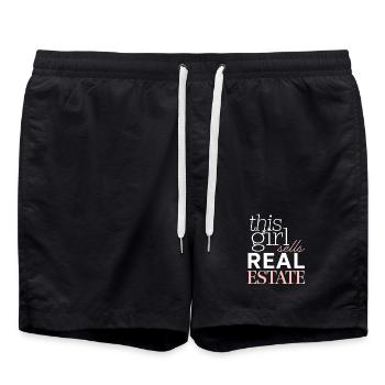 Cette fille vend de l’immobilier - Short de bain - noir - Devant - AI Model Male 185 light (185cm)