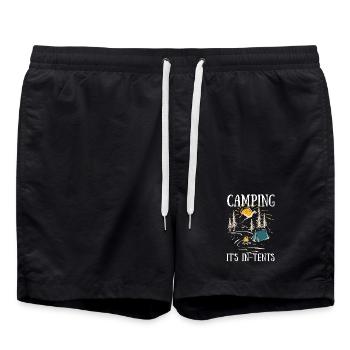 Camping It's In Tents - Swim Trunks - black - Front - AI Model Male 185 light (185cm)