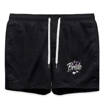 Team Bride JGA  - Badeshorts - Schwarz - Vorne - AI Model Male 185 light (185cm)