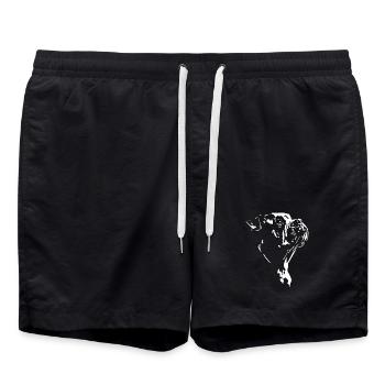 Silhouette de bouledogue américain chien Wilsigns - Short de bain - noir - Devant - AI Model Male 185 light (185cm)