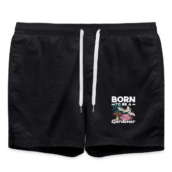 Born To Be A Gardener Garden Plant Lover - Swim Trunks - black - Front - AI Model Male 185 light (185cm)