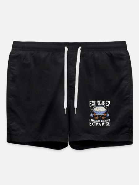 Rice Lover Gift Exercise Extra Rice - Swim Trunks - black