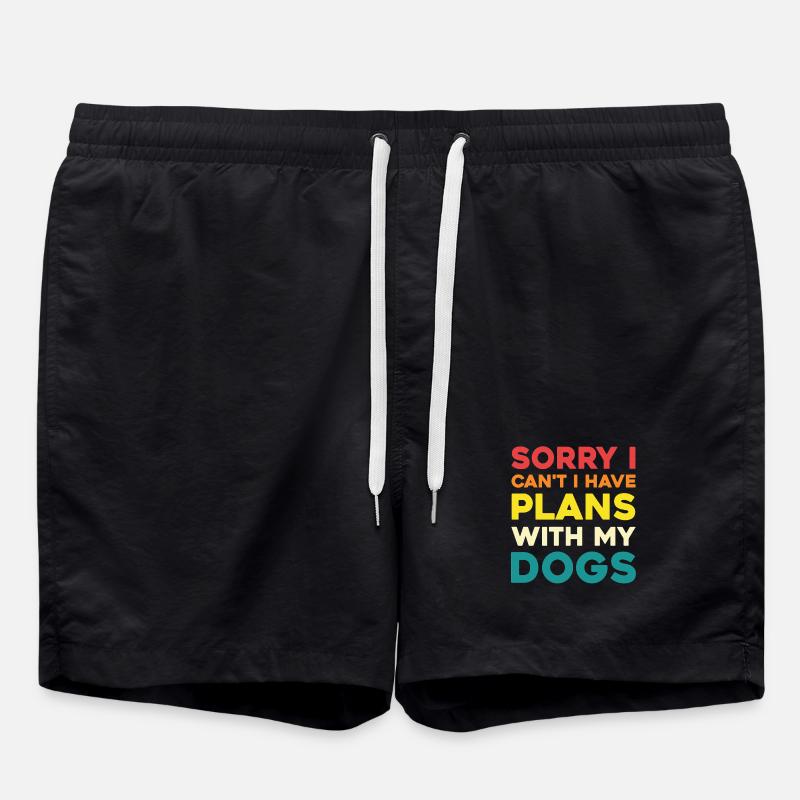 No plan without a dog - Swim Trunks - black