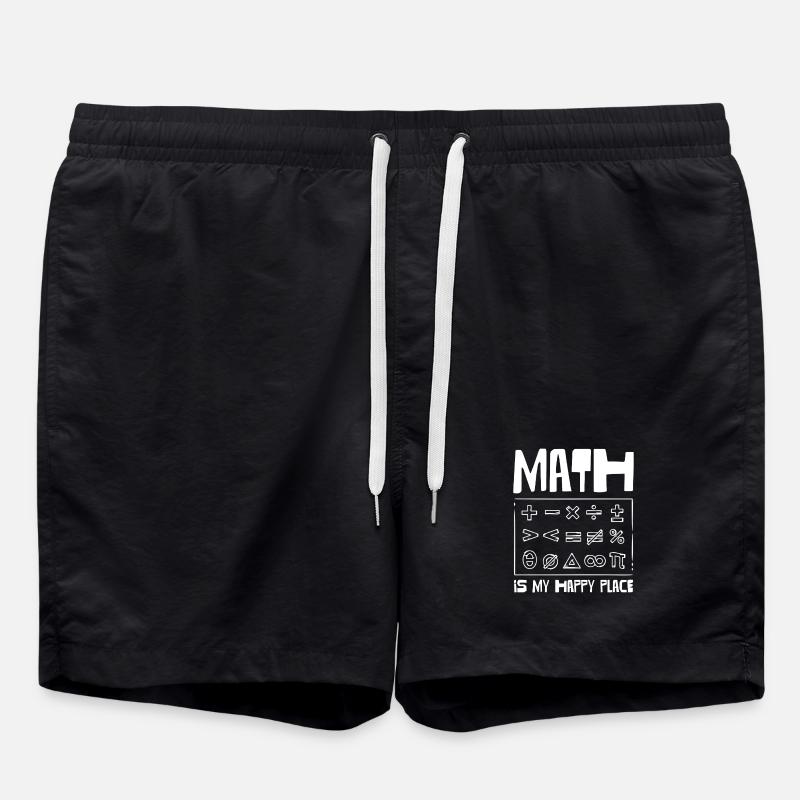 Math is my happy place - Swim Trunks - black