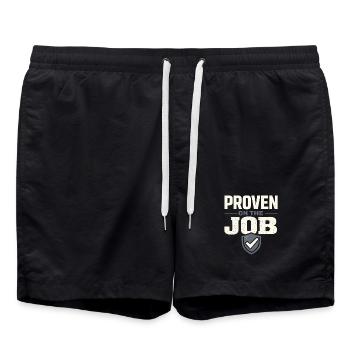 workers who are trained as welders and - Swim Trunks - black - Front - AI Model Male 185 light (185cm)