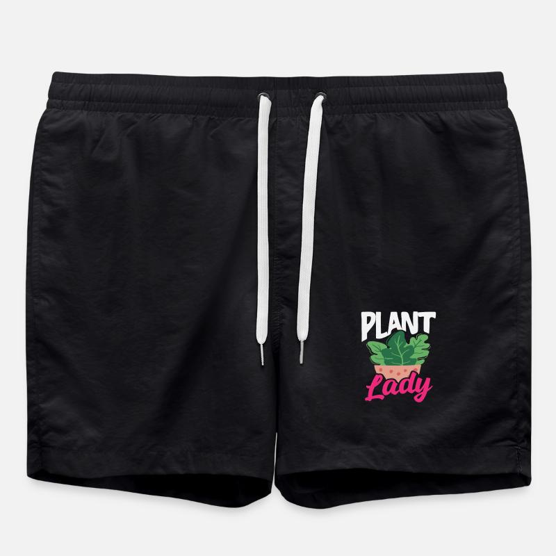 Plant lover planting succulent flower - Swim Trunks - black