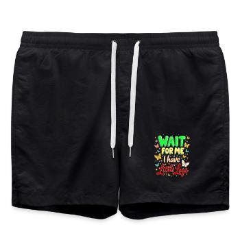 Attends-moi, j’ai de petites jambes en disant - Short de bain - noir - Devant - AI Model Male 185 light (185cm)