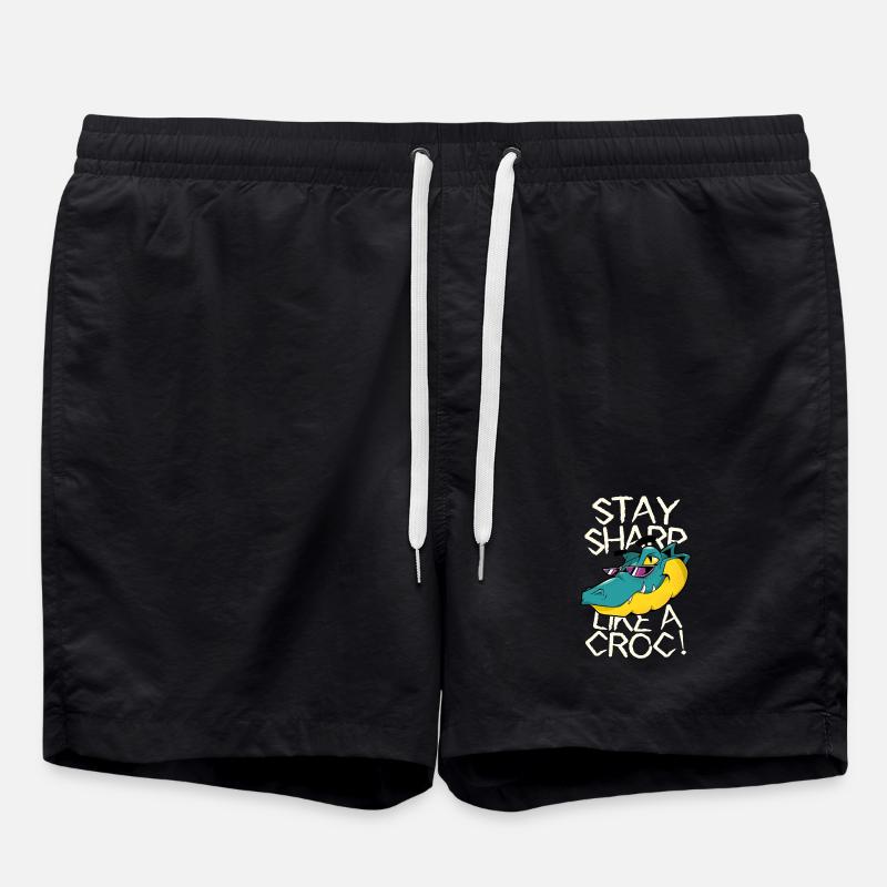 Stay sharp - Crocodile with style - Swim Trunks - black