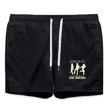 Humour de silhouette de danse en ligne - Short de bain - noir - Devant - AI Model Male 185 light (185cm)