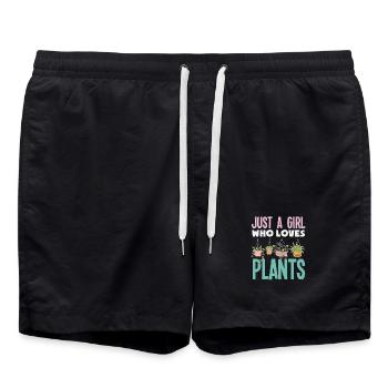 Just A Girl Who Loves Plants Gardening Succulent - Badeshorts - Schwarz - Vorne - AI Model Male 185 light (185cm)