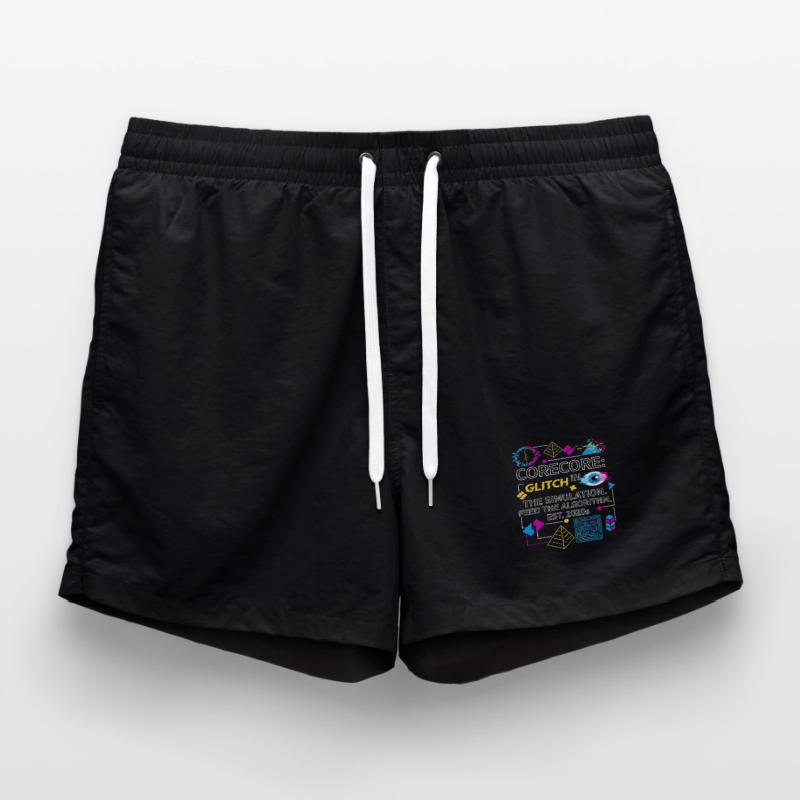 Corecore Glitch Simulation Algorithm Collage Swim Trunks