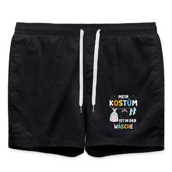 Mon costume est à la buanderie – carnaval drôle - Short de bain - noir - Devant - AI Model Male 185 light (185cm)