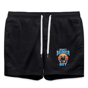 Funny Honey Badger - Swim Trunks - black - Front - AI Model Male 185 light (185cm)