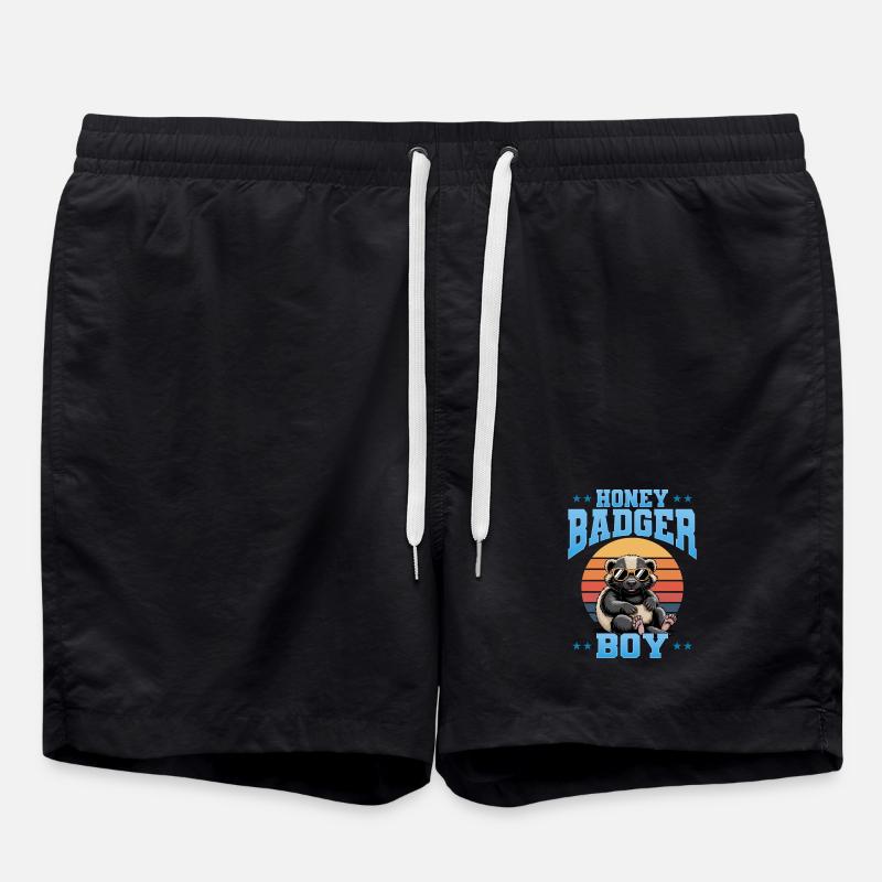 Funny Honey Badger - Swim Trunks - black