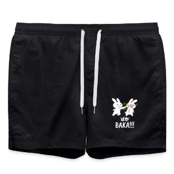 Baka Rabbit Slap Anime Lustiges Japanisches Otaku - Badeshorts - Schwarz - Vorne - AI Model Male 185 light (185cm)