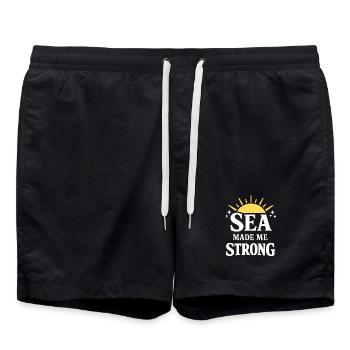 Seamanship Gift for Deckhand Ocean Work - Swim Trunks - black - Front - AI Model Male 185 light (185cm)