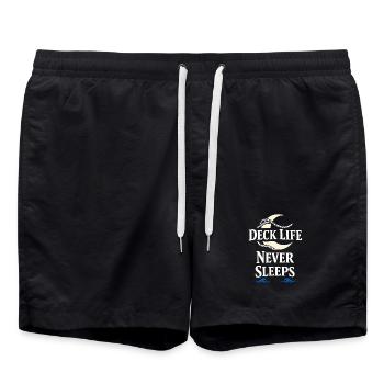 Seamanship Gift for Deckhand Ocean Work - Swim Trunks - black - Front - AI Model Male 185 light (185cm)
