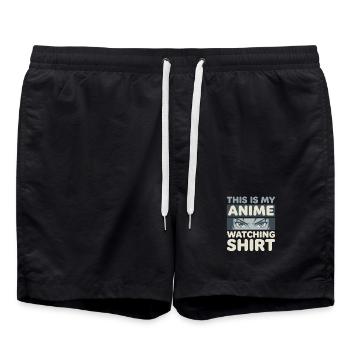 Focus sur : Le t-shirt anime ultime - Short de bain - noir - Devant - AI Model Male 185 light (185cm)