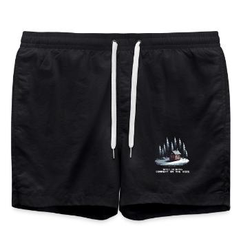 All comment on the size | Tiny House Humor - Swim Trunks - black - Front - AI Model Male 185 light (185cm)