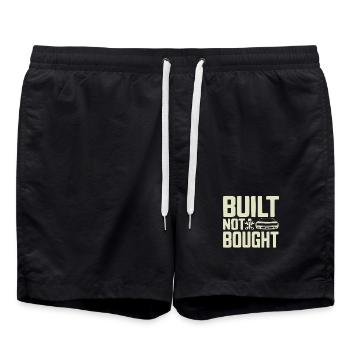 Built Not Bought Schrauber Statement - Badeshorts - Schwarz - Vorne - AI Model Male 185 light (185cm)