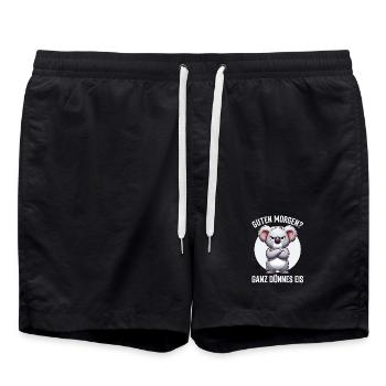 Guten Morgen Ganz Dünnes Eis Koala Schlafmützen - Swim Trunks - black - Front - AI Model Male 185 light (185cm)