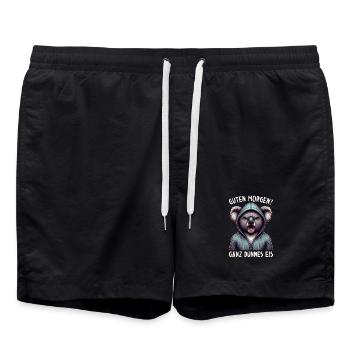 Guten Morgen Ganz Dünnes Eis Koala Schlafmützen - Swim Trunks - black - Front - AI Model Male 185 light (185cm)