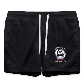 Guten Morgen Ganz Dünnes Eis Pinguin Schlafmützen - Swim Trunks - black - Front - AI Model Male 185 light (185cm)