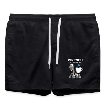 Pipe Whisperer, Plumber, Humor Gift - Swim Trunks - black - Front - AI Model Male 185 light (185cm)