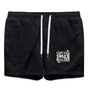 Pediatric Dentist Certified Smile Dental Health - Badeshorts - Schwarz - Vorne - AI Model Male 185 light (185cm)