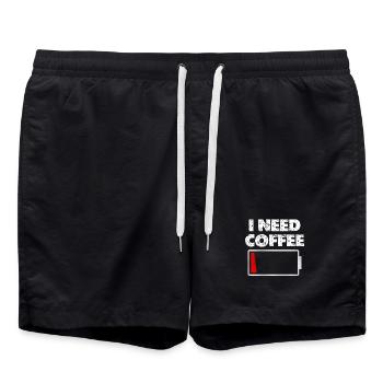 J’ai besoin d’une batterie de café vide - Short de bain - noir - Devant - AI Model Male 185 light (185cm)