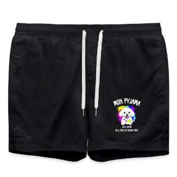 Pyjama Drôle Chien Bichon  - Short de bain - noir - Devant - AI Model Male 185 light (185cm)