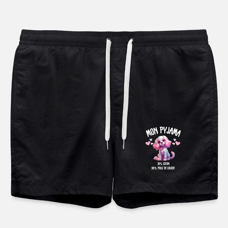 Pyjama Chien Cocker Drôle - Short de bain - noir