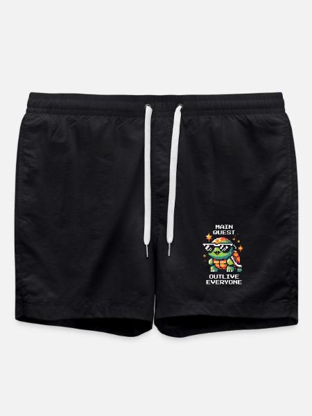 Main Quest: Live Longer | Turtle - Swim Trunks - black