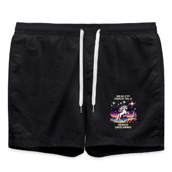 Reality Patch 1.0 | Unicorns added - Swim Trunks - black - Front - AI Model Male 185 light (185cm)