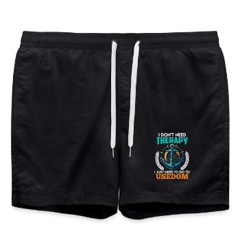 Baltic Sea NEED NO THERAPY ONLY HAS TO BE AFTER - Swim Trunks - black - Front - AI Model Male 185 light (185cm)