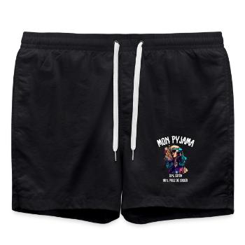Pyjama Chien Cocker Drôle - Short de bain - noir - Devant - AI Model Male 185 light (185cm)