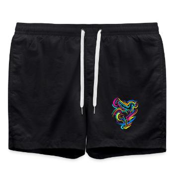 Breakdancing - Swim Trunks - black - Front - AI Model Male 185 light (185cm)