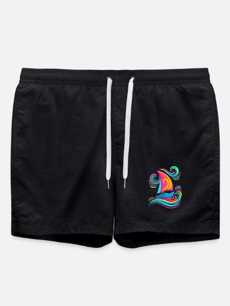Segelboot - Badeshorts - Schwarz