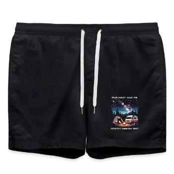 Looking for the perfect pitch | Van Life Quest - Swim Trunks - black - Front - AI Model Male 185 light (185cm)