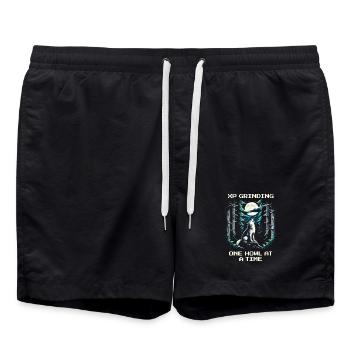 XP farmen mit jedem Heulen | Wolf Spirit - Badeshorts - Schwarz - Vorne - AI Model Male 185 light (185cm)