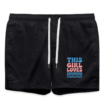 Dictions de natation : Drôle de cadeau de natation - Short de bain - noir - Devant - AI Model Male 185 light (185cm)