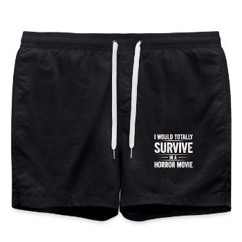 Scary Horror Movie Fans Halloween Horror Movie - Swim Trunks - black - Front - AI Model Male 185 light (185cm)
